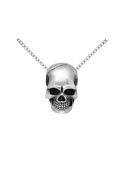 OEM Sterling Silver Oxidized Skull Pendant for Men