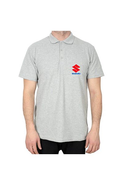 Z zepplin Γκρι μπλουζάκι με λογότυπο Suzuki με γιακά Polo