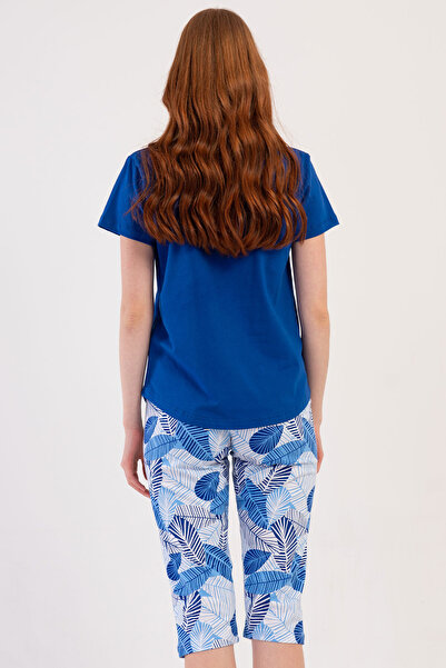 VİENETTA Pamuklu Kadın Kısa Kol Kaprili Pijama Takım