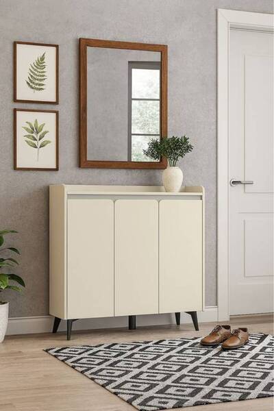Al Saada Home Versatile Shoe Cabinet 120×32×95 - Beige