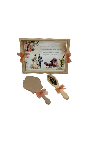 OEM Customized Tray and Accessories Set for Bride's Dressing Ritual, 3 Pieces