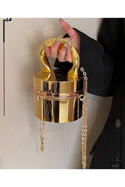 La Saade Luxe Capsule İcon- Gold Metalic Lux Bag