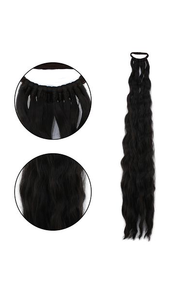 Mina Peruk Rubber Buckle Ponytail Fluffy Afro Wavy - Coffee Caramel