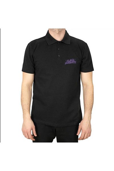 Z zepplin Black Sabbath Logo Polo Neck Black T-Shirt