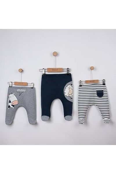 NECİXS BEBEE Striped Booties Triple Pants Navy Blue