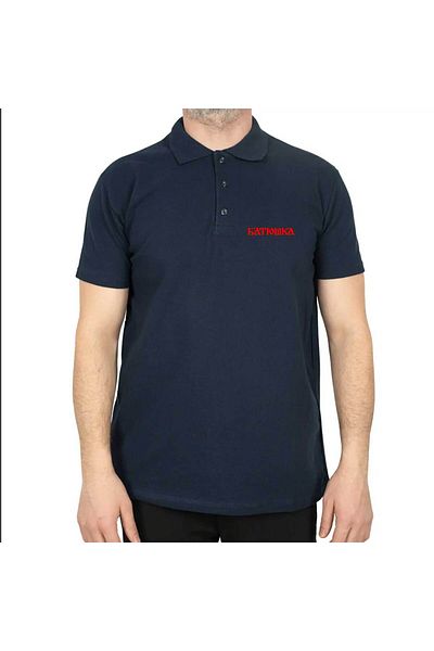 Z zepplin Μπλουζάκι με γιακά πόλο Batushka Text Navy Blue