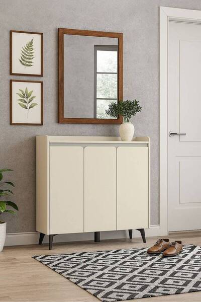 Al Saada Home Versatile Shoe Cabinet 120×32×95 - Beige