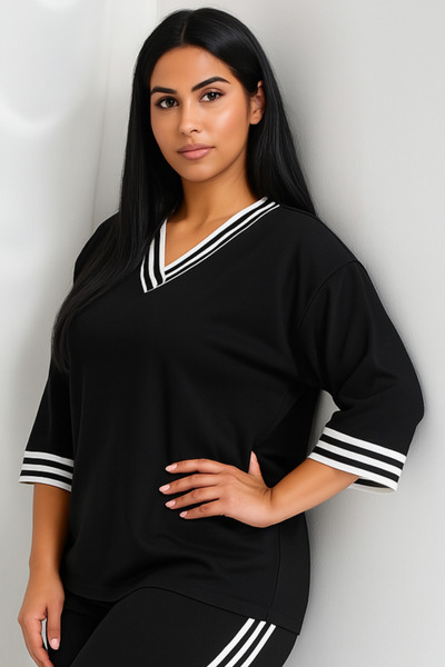 Mivoon Ριγέ κοστούμι Osho 100% Modal ύφασμα με ρίγες μαλακής υφής M-6XL