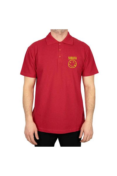 Z zepplin Κόκκινο μπλουζάκι με λογότυπο Nirvana Polo γιακά