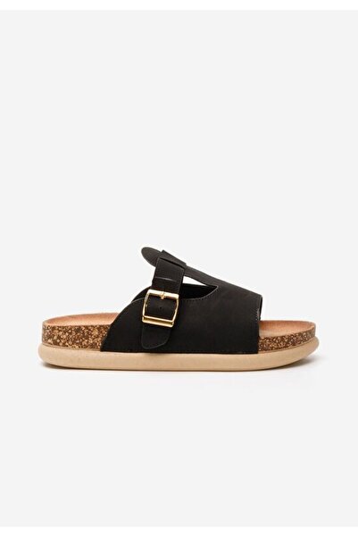 B T Shoes Gracyana black flat slippers