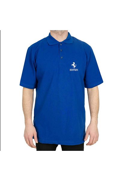 Z zepplin Tricou albastru cu guler polo cu logo Ferari