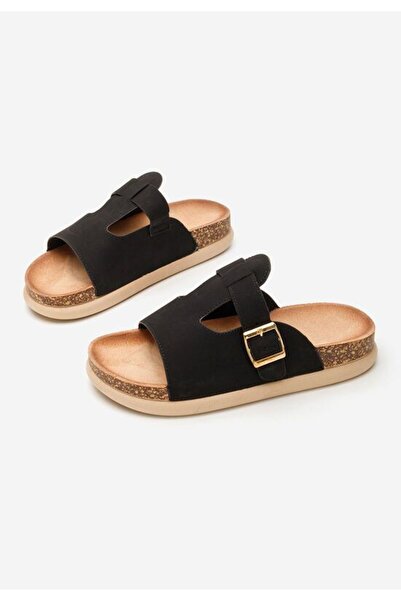 B T Shoes Gracyana black flat slippers
