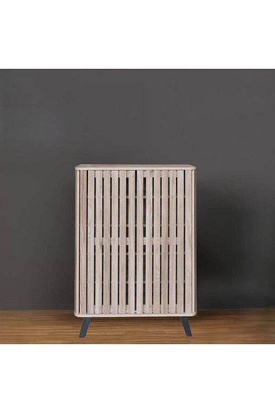 Al Saada Home خزانة أحذية متعددة الأغراض 80×35×95 - بني
