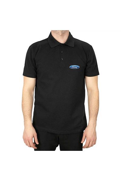 Z zepplin Ford Logo Polo Neck Black T-Shirt
