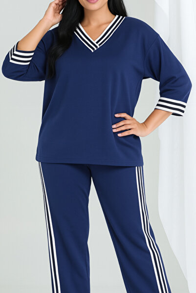 Mivoon Ριγέ κοστούμι Osho 100% Modal ύφασμα με ρίγες μαλακής υφής M-6XL