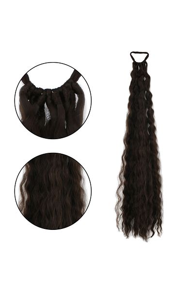 Mina Peruk Rubber Buckle Ponytail Fluffy Afro Wavy - Dark Auburn