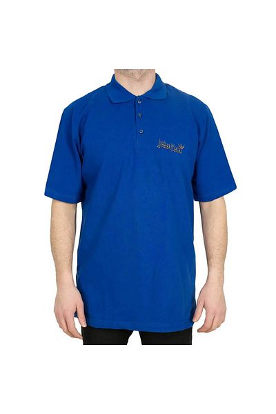 Z zepplin Judas Priest Logo 2 Polo Neck Blue T-Shirt