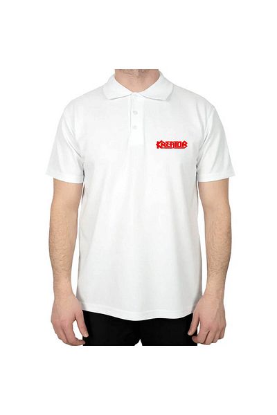 Z zepplin Tricou alb cu guler polo roșu cu logo Creator