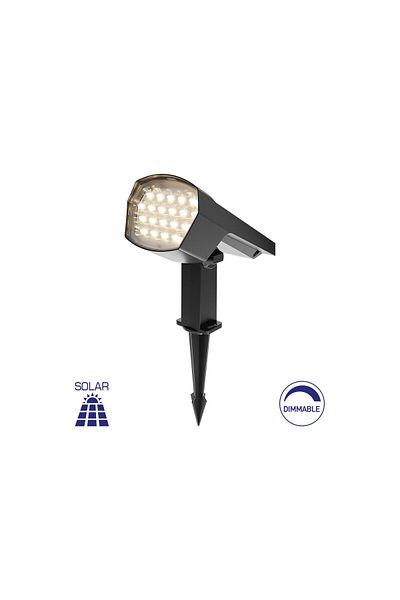 Braytron Spot tarus SPOT LED PT GRADINA 12W 2in1+SOLAR IP65 GRI
