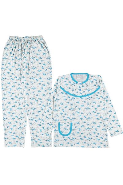 bipamuk Nora Line Design Women's Two Button Pajamas Suit Cotton Summer M–Xxl