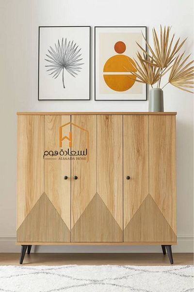 Al Saada Home Multi-Purpose Shoe Cabinet 100×32×95 - Wooden