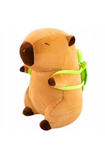 OEM Plush toy for children, Capybara with backpack, Soft material, 35 cm, Brown, 3+