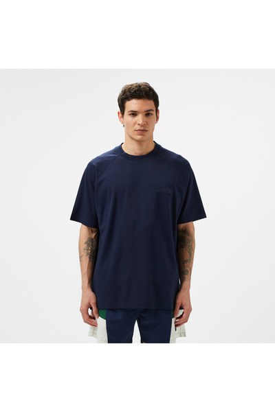 Lacoste Erkek Oversize Fit Bisiklet Yaka Lacivert T-Shirt