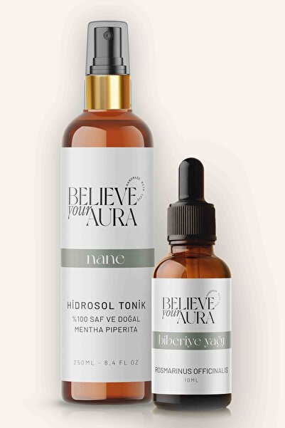 Believe Your Aura Rosemary Oil and Mint Water - Pure and Natural Anti-Dandruf...