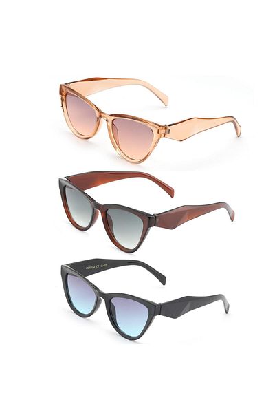 Lozzo Triple Advantage Set Women's Uv400 Protection Cat Eyes Sunglasses 23028