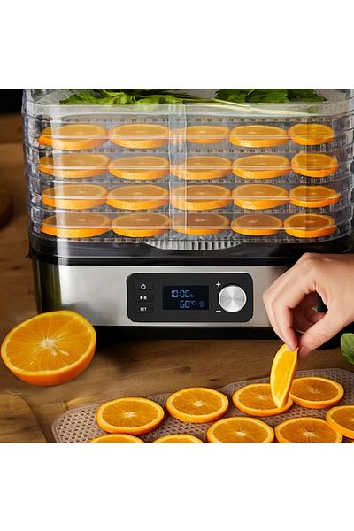 zola Food dehydrator 400W, 5 trays, 10L, temperature 35-70°C, 72h timer, LCD, stainless steel