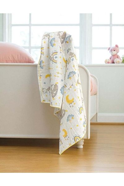 Balgüneş Tekstil بطانية UYKULU Squirrel Muslin باللون الأصفر