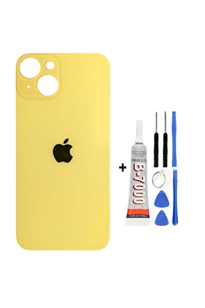 AXYA İphone 14 Arka Kapak Cam +Yapıştırıcı B700 + Tamir Seti Sarı