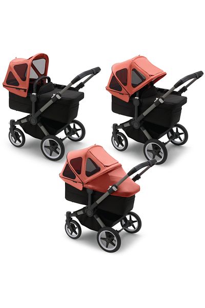 Bugaboo Capotina cu extensie plasa insecte Donkey Sunrise Red
