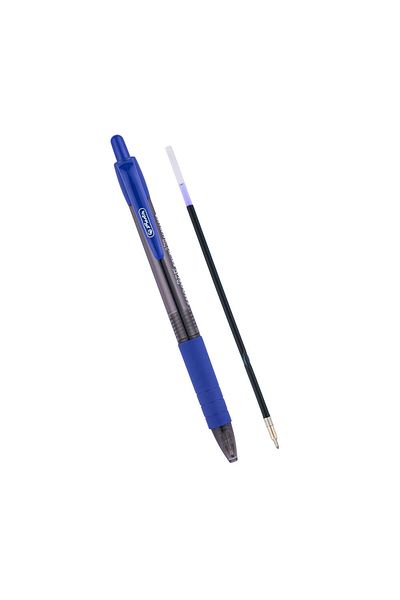 Herlitz Smoothy Blue Gel Pens, 0.7 mm Medium Tip, Pack of 24 in Display Box