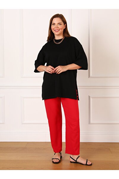 ALİA Βαμβακερό μπλουζάκι Oversize - Μαύρο - Alia