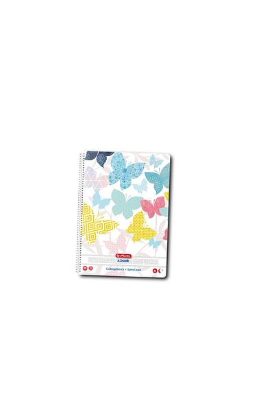 Herlitz Enjoy Life Spiral Notebook A4, Color Multicolor, Material Paper, 100 Sheets, Grid Format, Economic