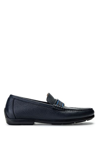 Valentino Men's Genuine Leather Blue Loafer Shoes