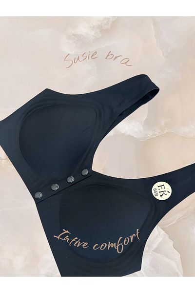 İntive Lingerie Σουτιέν Susie χωρίς ραφή λέιζερ χωρίς καλάμια κορυφαίας ποιότητας με 4 κουμπιά στο μπροστινό μέρος (θηλάζουσες μητέρες)