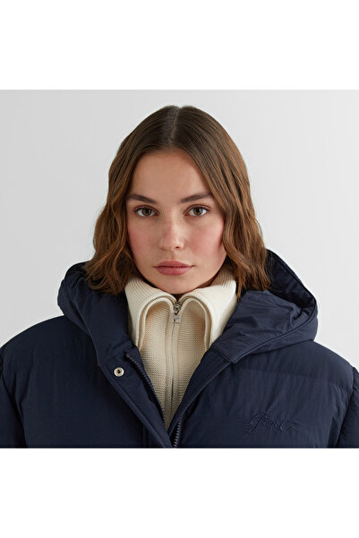 Gant Kadın Lacivert Kapüşonlu Kapitone Mont