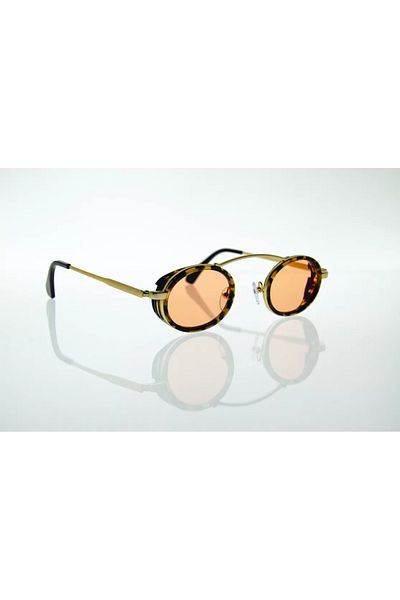 FRANCO VITAL Fv Isis Shield-Mat Havana/Gold Unisex Sunglasses Black