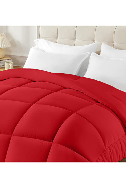 Five Store Microfiber quilted duvet, Ranforce cotton cover for summer, 200 g/sqm, red, 180x210 cm