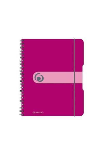 Herlitz EOTG Spiral Notebook A5, Color Fuchsia, Material PP, 80 Sheets, Grid Format, Elastic Band