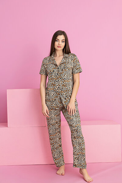 rindahomewear طقم بيجامة نسائي بأزرار من ميلانو