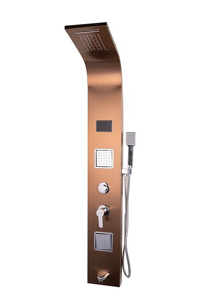 Trendy's Panou dus TRENDY’S, cu hidromasaj inox 5 functii Digital Thermo, cupru satin