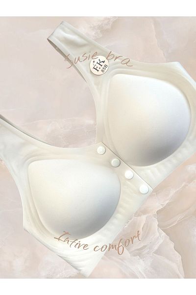 İntive Lingerie Σουτιέν Susie χωρίς ραφή λέιζερ χωρίς καλάμια κορυφαίας ποιότητας με 4 κουμπιά στο μπροστινό μέρος (θηλάζουσες μητέρες)