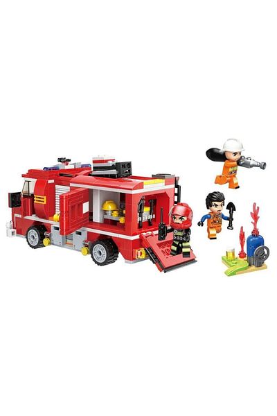 Qman Fire Truck with Water Cannon Construction Set 370 Pieces