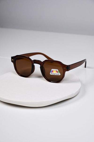 LOOKUP NEW Unisex Women Men Polarized Polarized Bone Lightweight Oval Brown Hinged Sunglasses