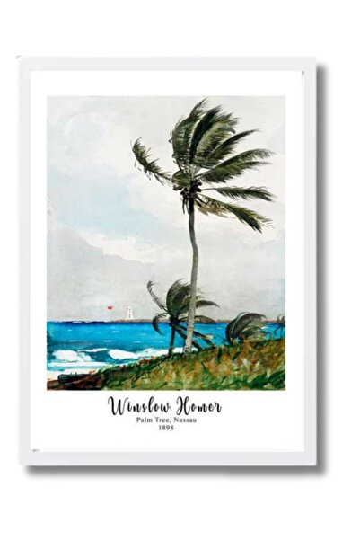 Tablo Center Winslow Homer | Çerçeveli MDF Sanat Tablosu | Modern Ev Ofis Dek...