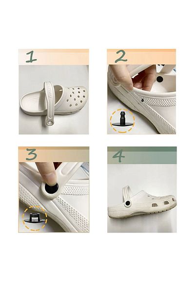ipekbazaar 8 Pcs Belted Slipper Rivet, (for 2 Pairs of Slippers) Durable Plastic Snap-On Slipper Belt Clip