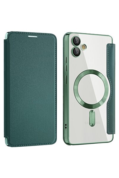 SKYDDAR INNOVATION Θήκη για Samsung Galaxy A05, SmartMag Book, Magsafe, RFiD, Θήκη καρτών, σετ αυτοκόλλητων, Πράσινη